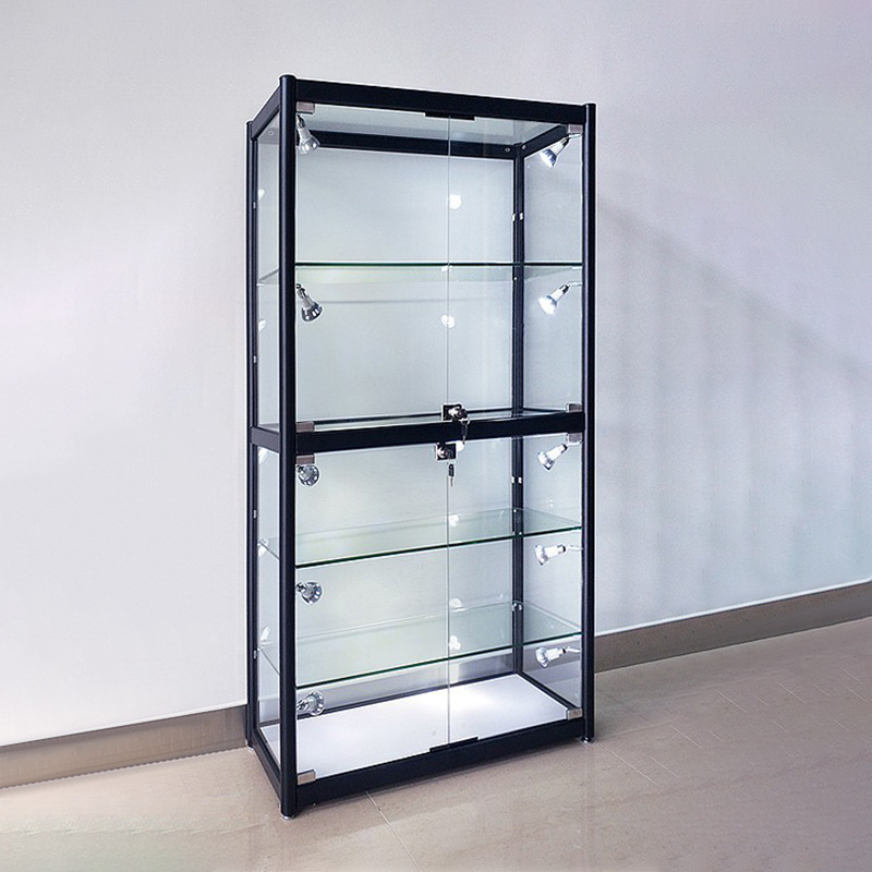 玩具手办展示柜透明玻璃礼品陈列柜乐高汽车模型展柜带锁展示柜