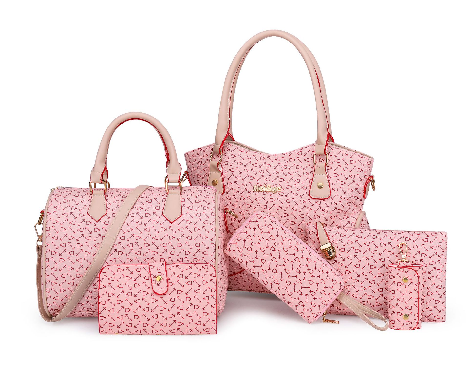 2021新款韩版时尚女包女士子母包骨头纹六件套单肩斜跨手提女士包