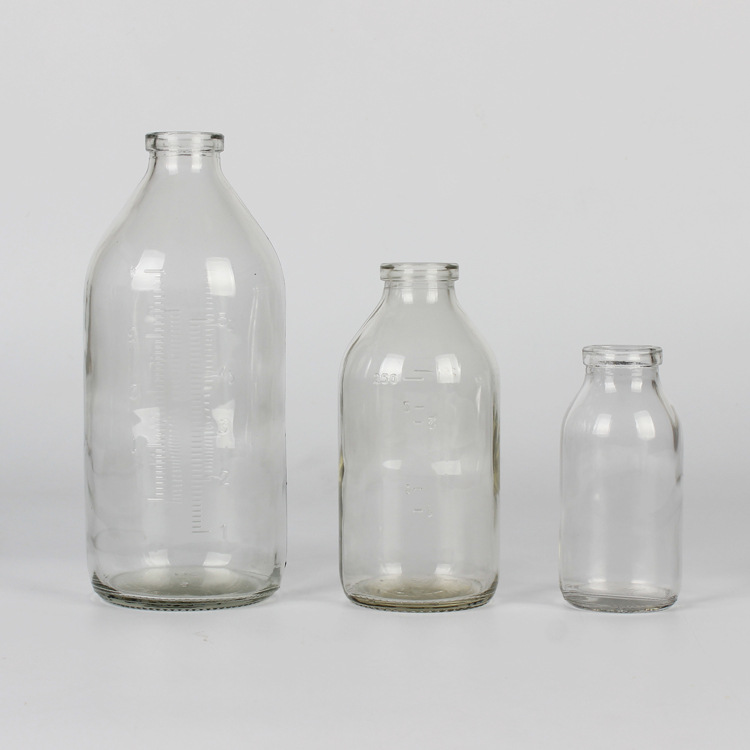 厂家供应 玻璃盐水瓶500ml点滴瓶高温输液瓶250ml香油玻璃瓶