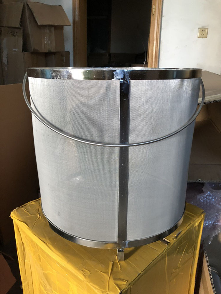 供应304不锈钢过滤桶润滑油饮料过滤桶手提式100目自酿啤酒过滤筒-阿