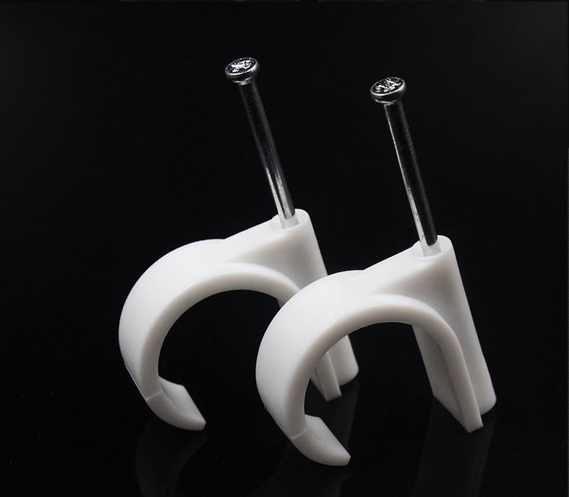 加强型勾型管卡线缆卡塑料管卡卡子电线线缆固定墙钉钢钉线卡