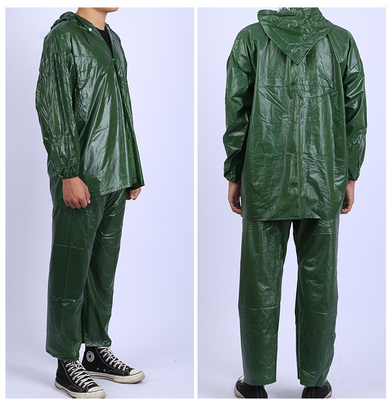 厂家批发 牛筋雨衣加大加厚牛筋雨衣pvc料环保雨衣成人套装雨衣
