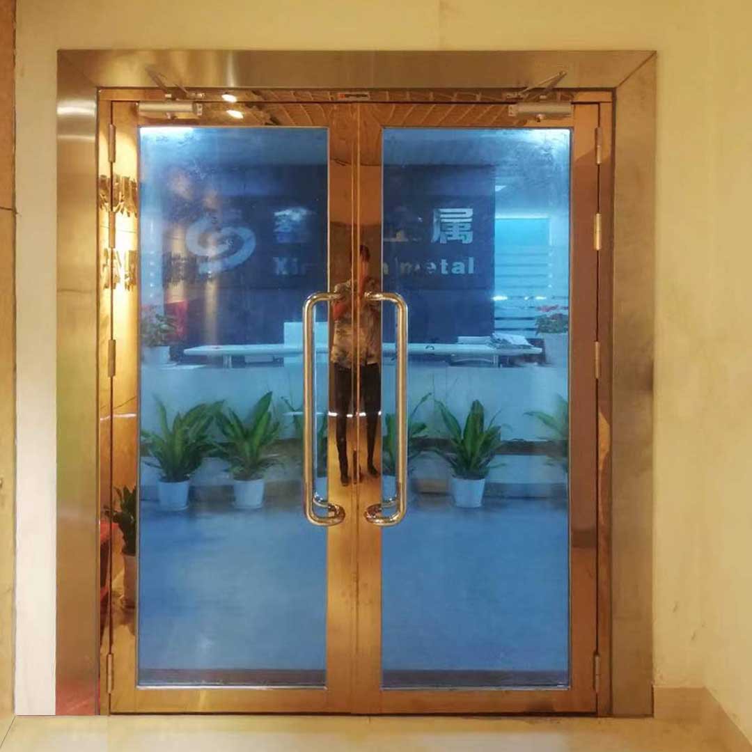 jhyfbm-046(金色不锈钢玻璃防火门)