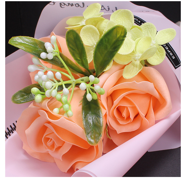 情人节创意生日礼物3朵香皂花束婚庆伴手礼盒玫瑰花教师节小礼品