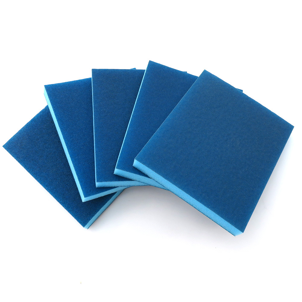 100*120*13mm双面蓝色海绵砂纸打磨除锈海绵砂干湿两用 一件代发