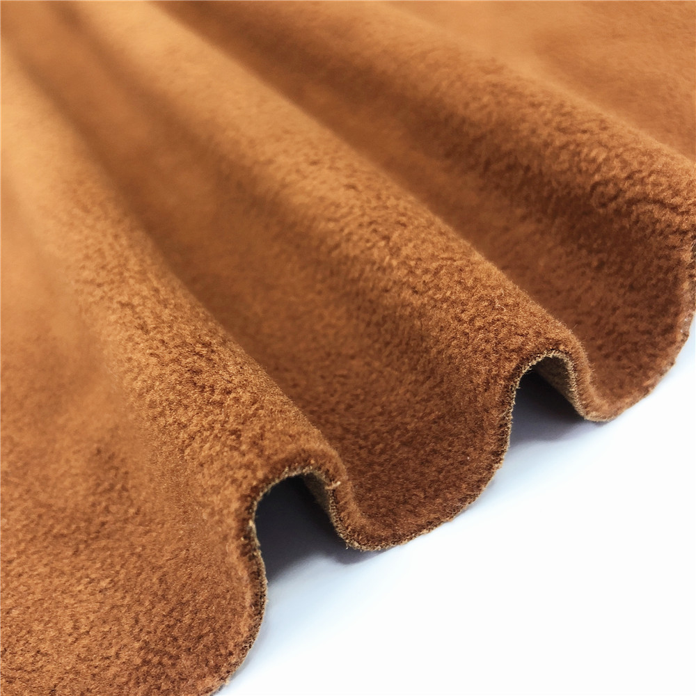 麂皮绒摇粒一体绒面料 鹿皮绒大衣 麂皮绒女装外套风衣双面麂皮绒