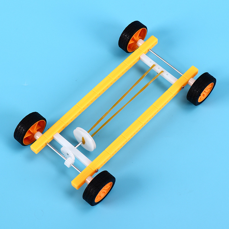 diy科技小制作小发明 科学实验玩具小学生儿童橡皮筋回力小车