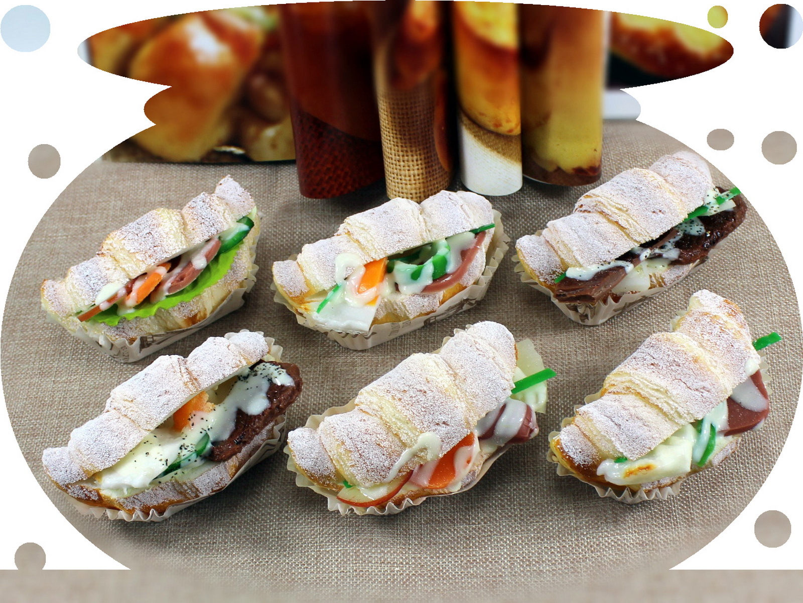 仿真牛角纸杯料理面包冰箱贴ckb-tb 家居装饰摆饰橱窗布景影视道