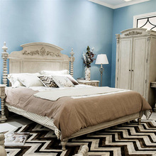 外贸美式乡村实木仿古白色做旧雕花卧室床欧式复古床法式高档家具