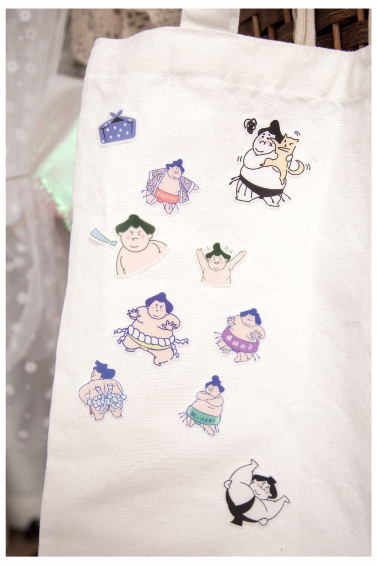 梦熙pet贴纸 相扑手系列 可爱搞怪表情百搭手帐diy装饰贴画3张4款