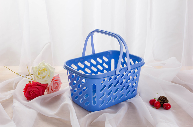 超市便利店购物手提篮塑料缕空水果篮浴室置物收纳篮买菜篮子大号