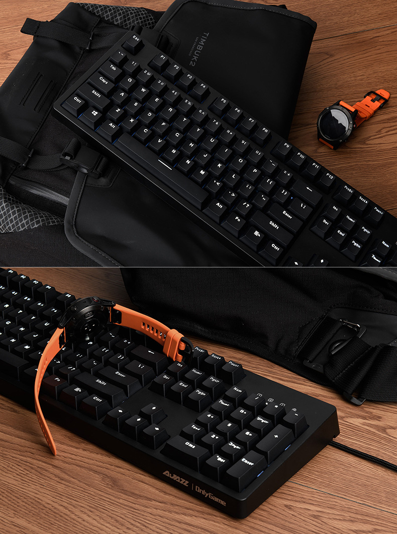 黑爵ak535cherry樱桃机械键盘青轴104键有线办公背光吃鸡电竞键盘