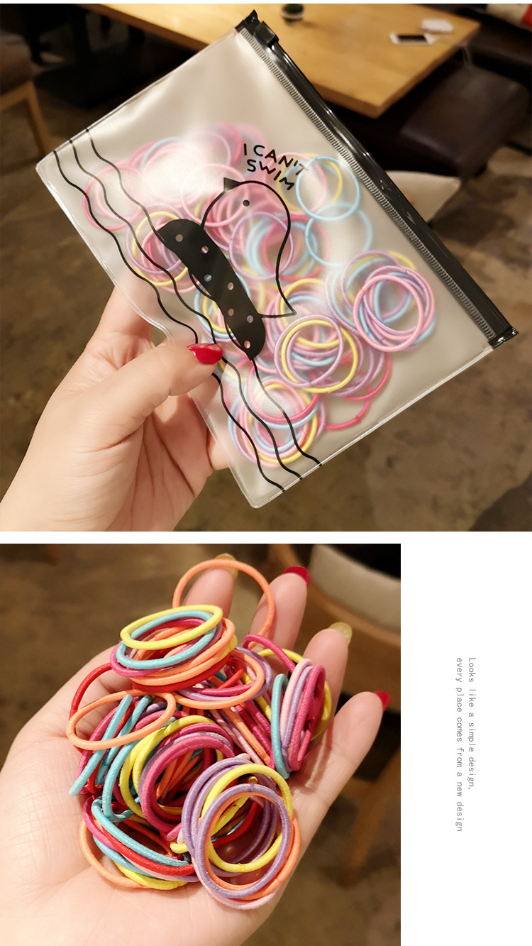 袋装100条韩国女细头绳发绳发饰成人简约发圈扎头发饰橡皮筋儿童