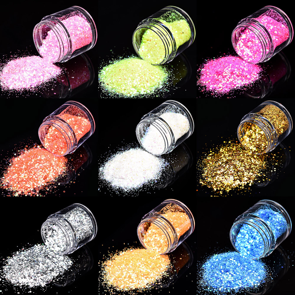 2019美甲闪粉饰品指甲散粉光疗胶渐变彩粉美甲闪粉镭射粉亮粉亮片