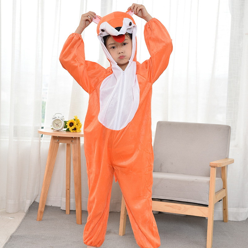 小狐狸动物演出服幼儿园六一演出服 动物卡通儿童动物连体表演服