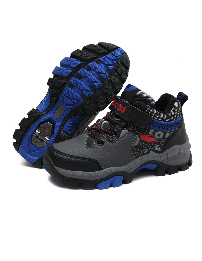 儿童男孩登山鞋二棉2019新款秋冬款加绒保暖男童运动鞋爬山徒步鞋