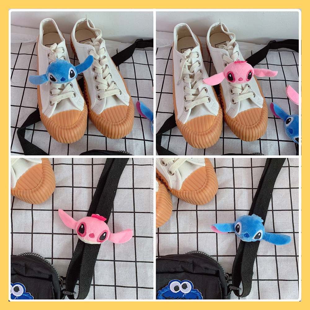 INS Cartoon Plush Doll Brooch Cute Three-Dimensional Stitch Accessories Shoelace Decoration Shoelace Buckle Handbag Pendant