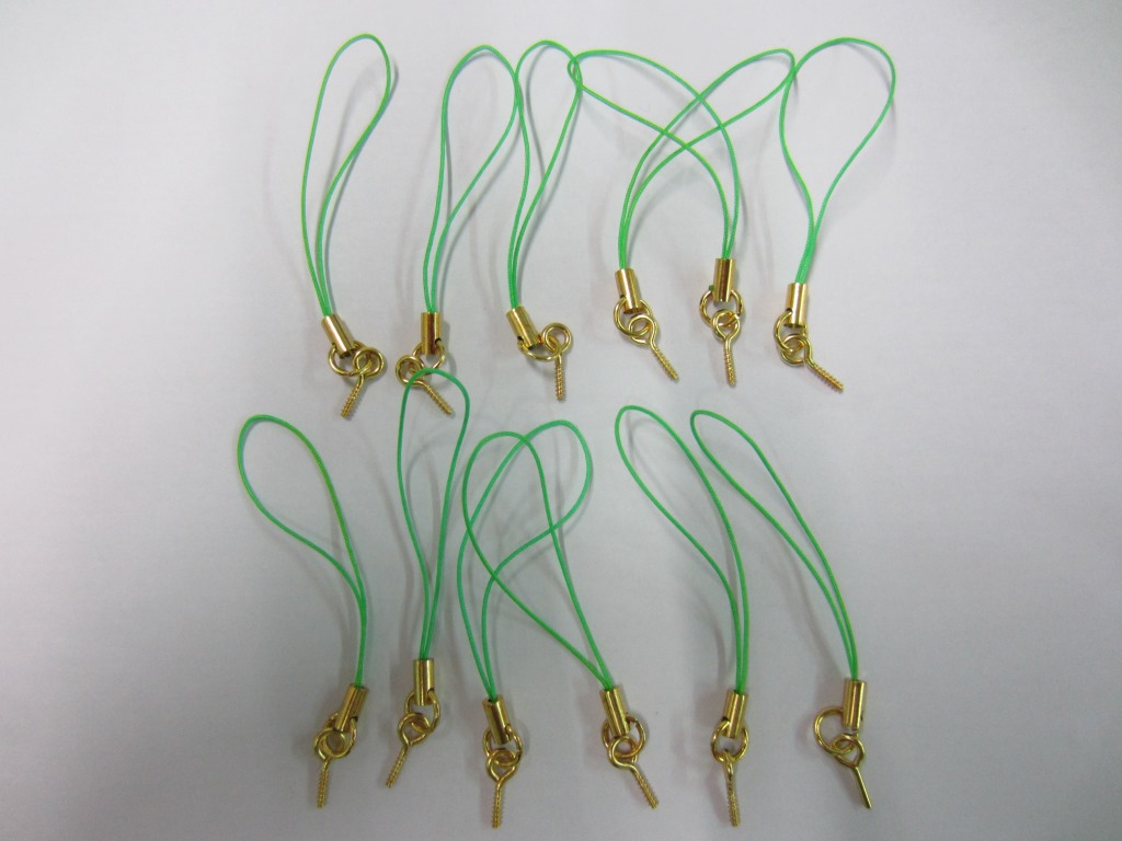 供应金色环保手机吊绳扣龙虾扣,公仔手机吊绳,情侣手机挂绳