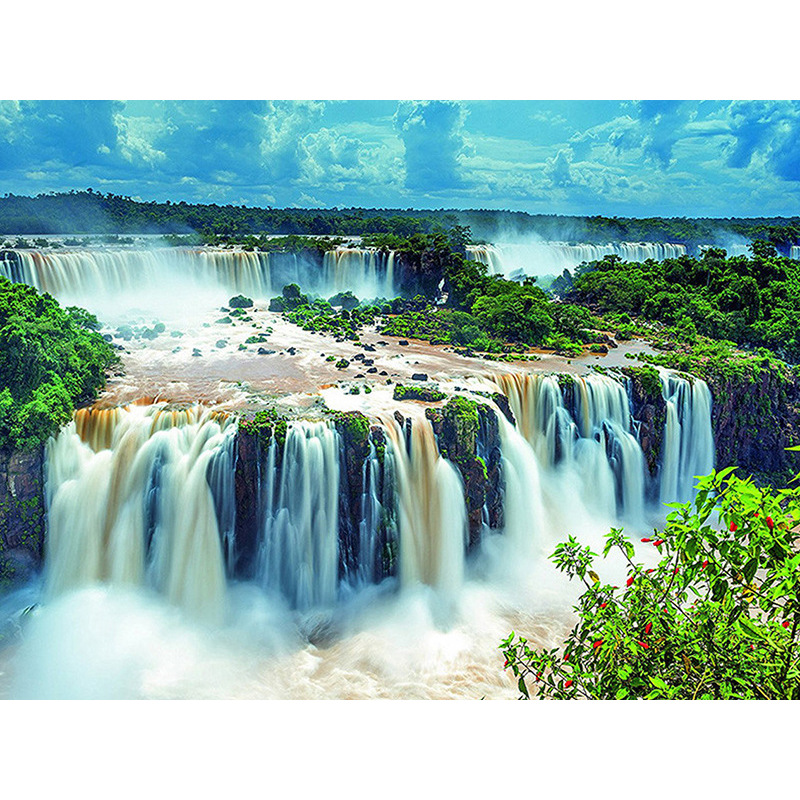 厂家批发新款满钻钻石画 瀑布风景 简约卧室客厅2019点贴钻十字绣