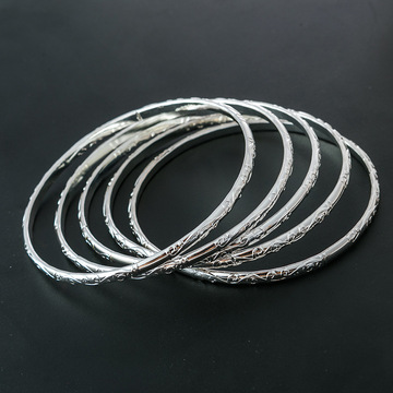 速卖通外贸5个装 花图案圈圈手镯镀银手圈欧美饰品批发