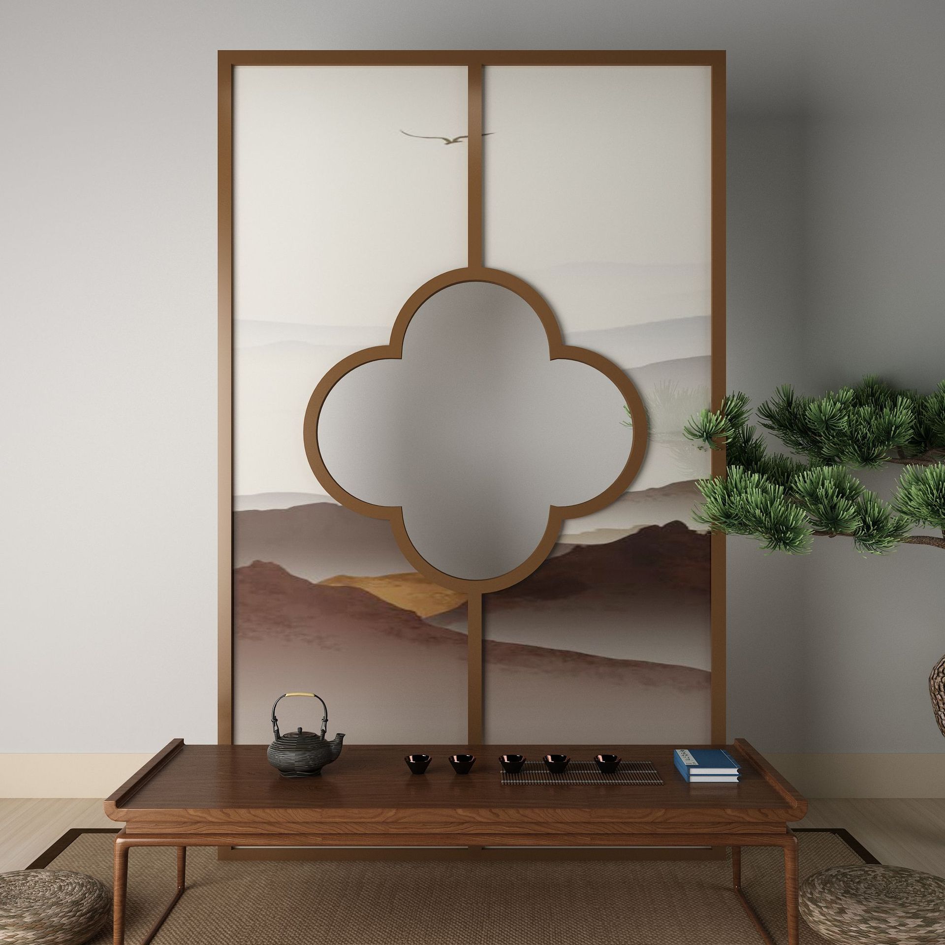 定制中式实木屏风镂空隔断时尚客厅玄关酒店餐厅顶天立地屏风座屏