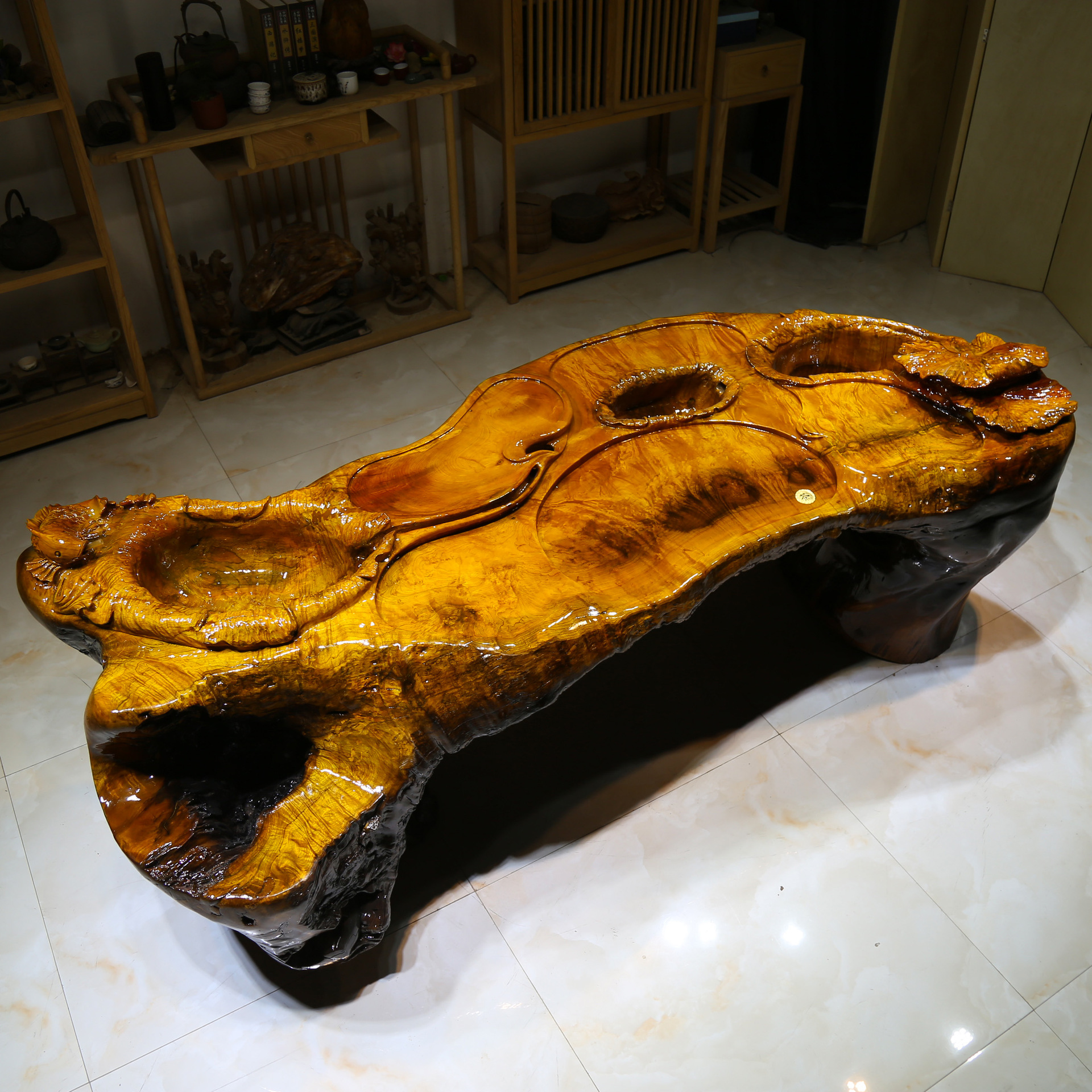 金丝楠木根雕茶台茶海 实木根雕茶几整体树根茶台 功夫茶桌茶艺桌