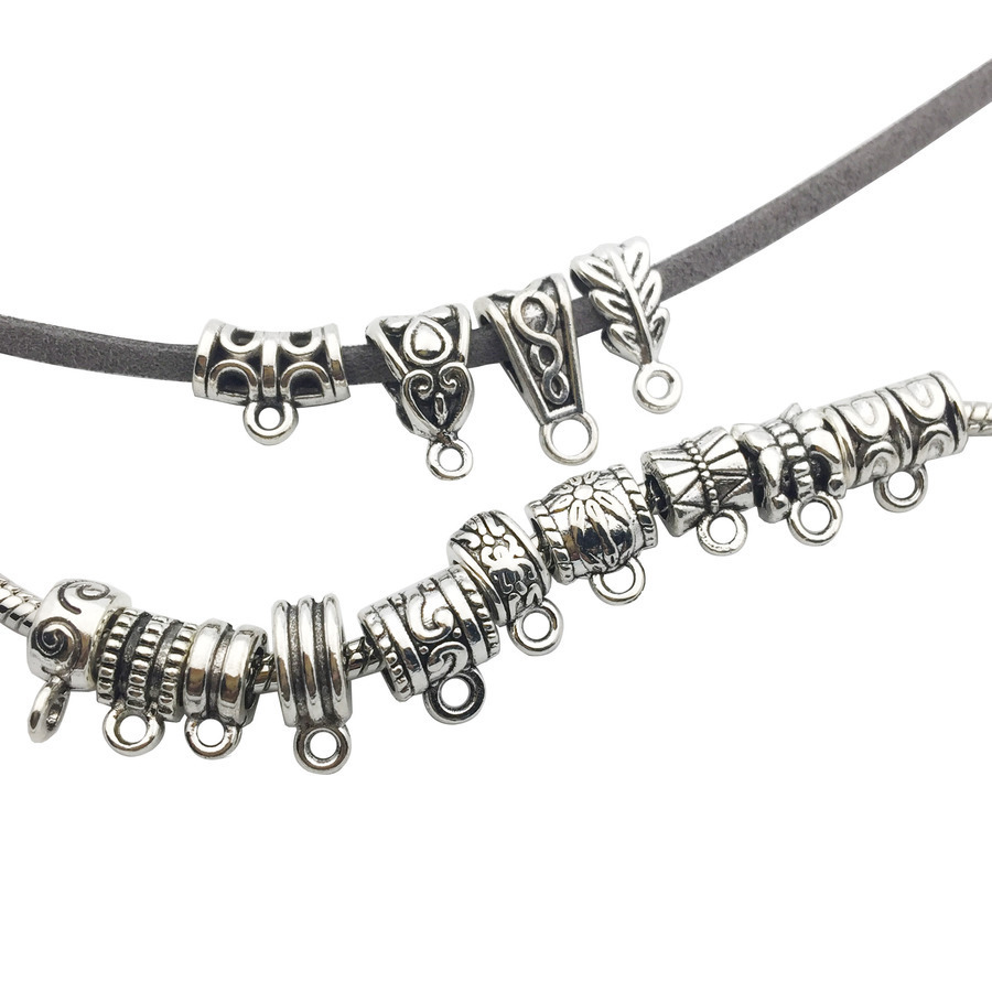 Diy Alloy Ornament Material Tibetan Silver Tee Hanging Head Bracelet Necklace Buckle Hanging Ring Spacer Beads Pendant Connection Elbow