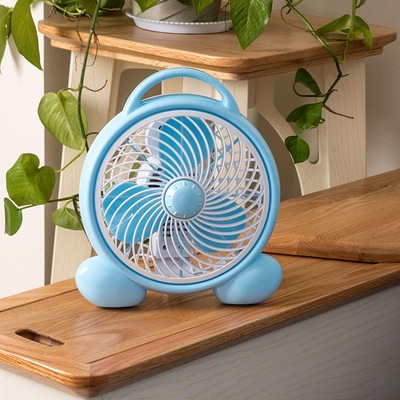 手提卡通电风扇迷你学生宿舍床上小风扇办公室寝室静音台扇转页扇