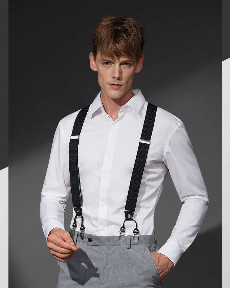 y型6夹男型背带 个性欧洲风休闲背带 商务西装男士吊裤松紧背带4