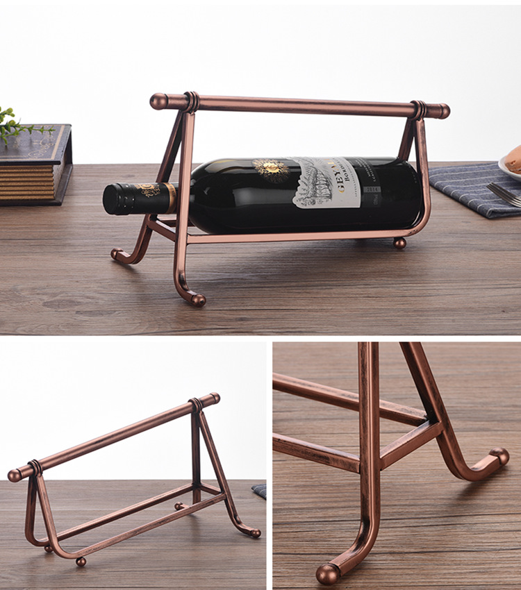 欧式创意不锈钢红酒架吧台酒柜酒架简约葡萄酒瓶架现代红酒托摆件