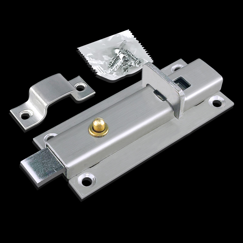 明装不锈钢自弹插销门扣门拴扣自动弹簧家用卫生间木门房门内插销