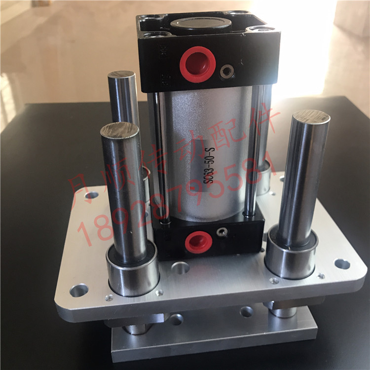 顶升机构用四导柱顶升气缸(薄型气缸)63-50行程80-50 带磁环