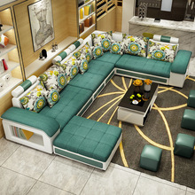 布艺沙发简约客厅组合整装六件套转角可拆洗经济型大小户型