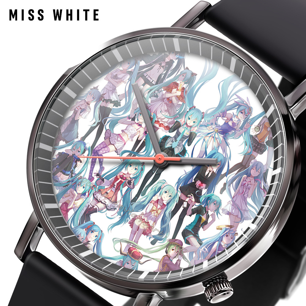 热销初音未来手表幸运动漫周边初音未来miku轻薄石英表