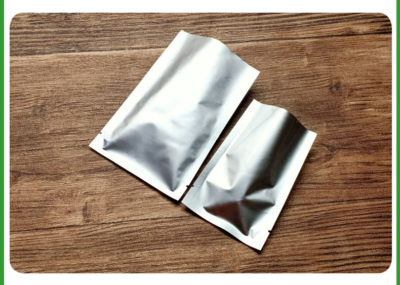 纯铝平口袋不透明食品包装袋铝箔三边封袋避光真空密封口袋10*15