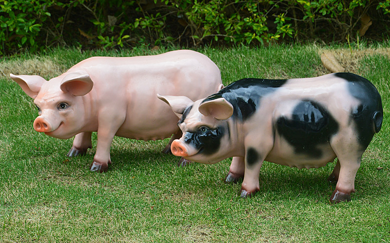 农家风格装饰品景观雕塑小猪摆件猪模型园艺仿真大猪年工艺品