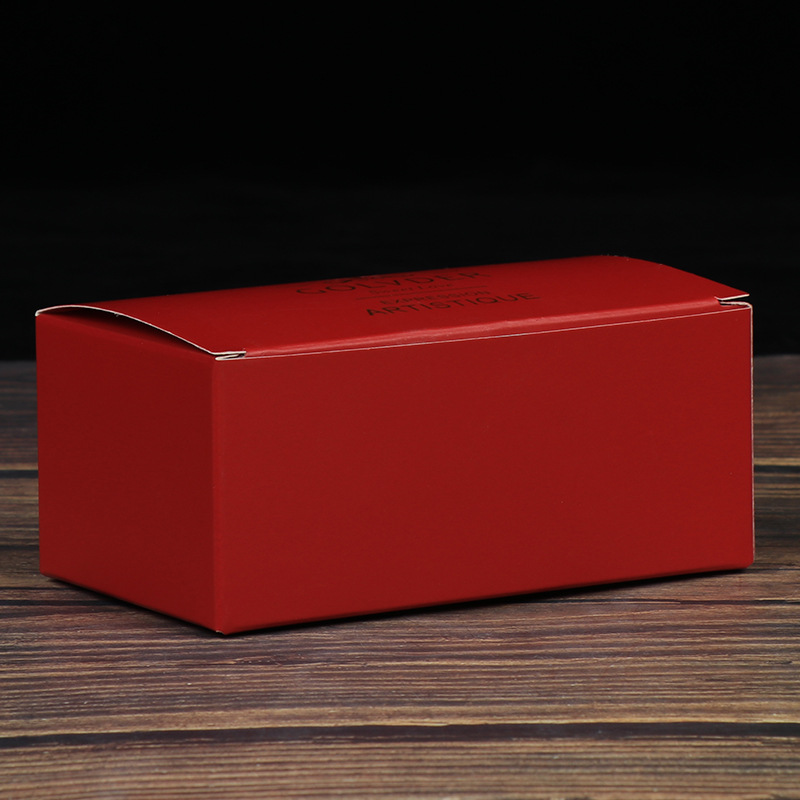 厂家直供通用白卡纸折叠纸盒红色烫金礼品外包装盒定制批发