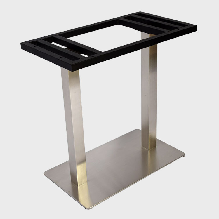 不锈钢餐台脚_长方形不锈钢拉丝餐桌底座现货 餐厅不锈钢长定制