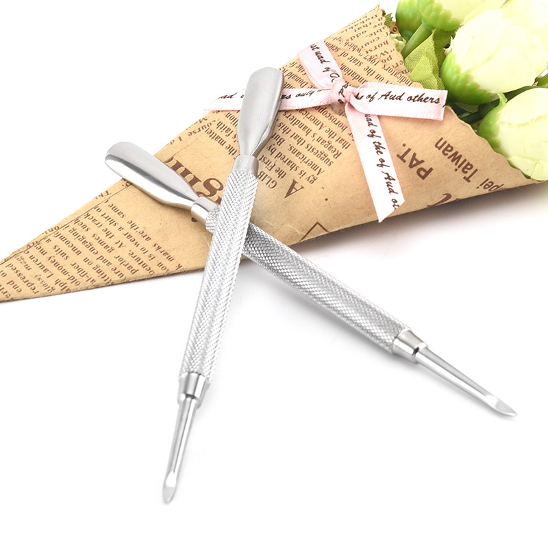 不锈钢双头死皮推光疗甲指甲去死皮叉推卸甲除甲美甲工具厂家批发