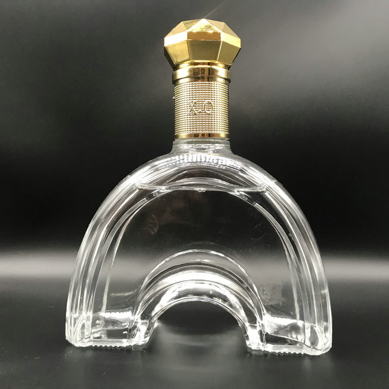 拱桥xo洋酒玻璃瓶750ml异型玻璃醒酒器 葡萄酒瓶空瓶白兰地白酒瓶