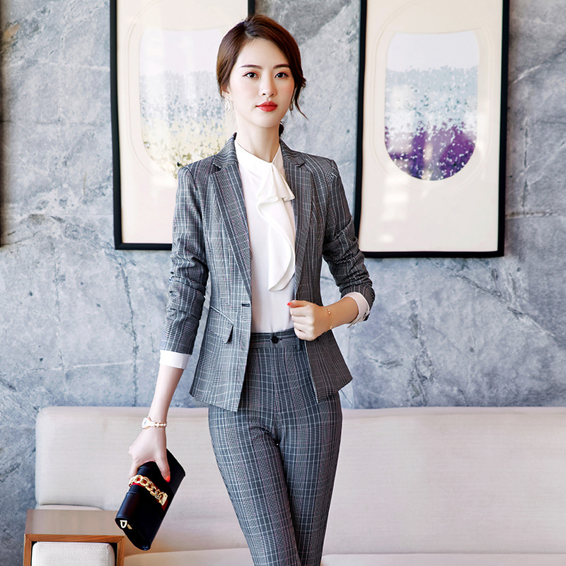 春秋职业装女装套装女士时尚面试正装女ol西服工作服韩版休闲西装