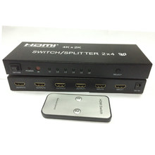高清音视频HDMI二进四出切换器笔记本电脑显示器电视2进4出分配器