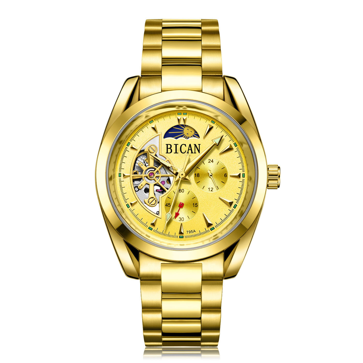 瑞士正品【威斯凯】 男士手表商务防水星辰陀飞轮全自