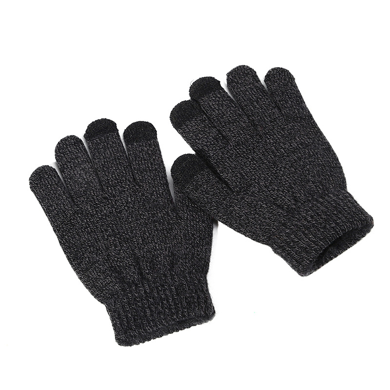 Children's Touch Screen Magic Gloves Non-Slip Velvet Thickening Gloves Outdoor Keep Warm Parent-Child Wool Knitted Children's Gloves