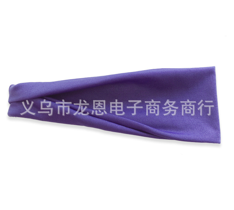 European and American Men's Exercise Hair Band Yoga Sweat Absorbing Running Workout Headband Stretch Cotton Headscarf Women's Solid Color Hair Band