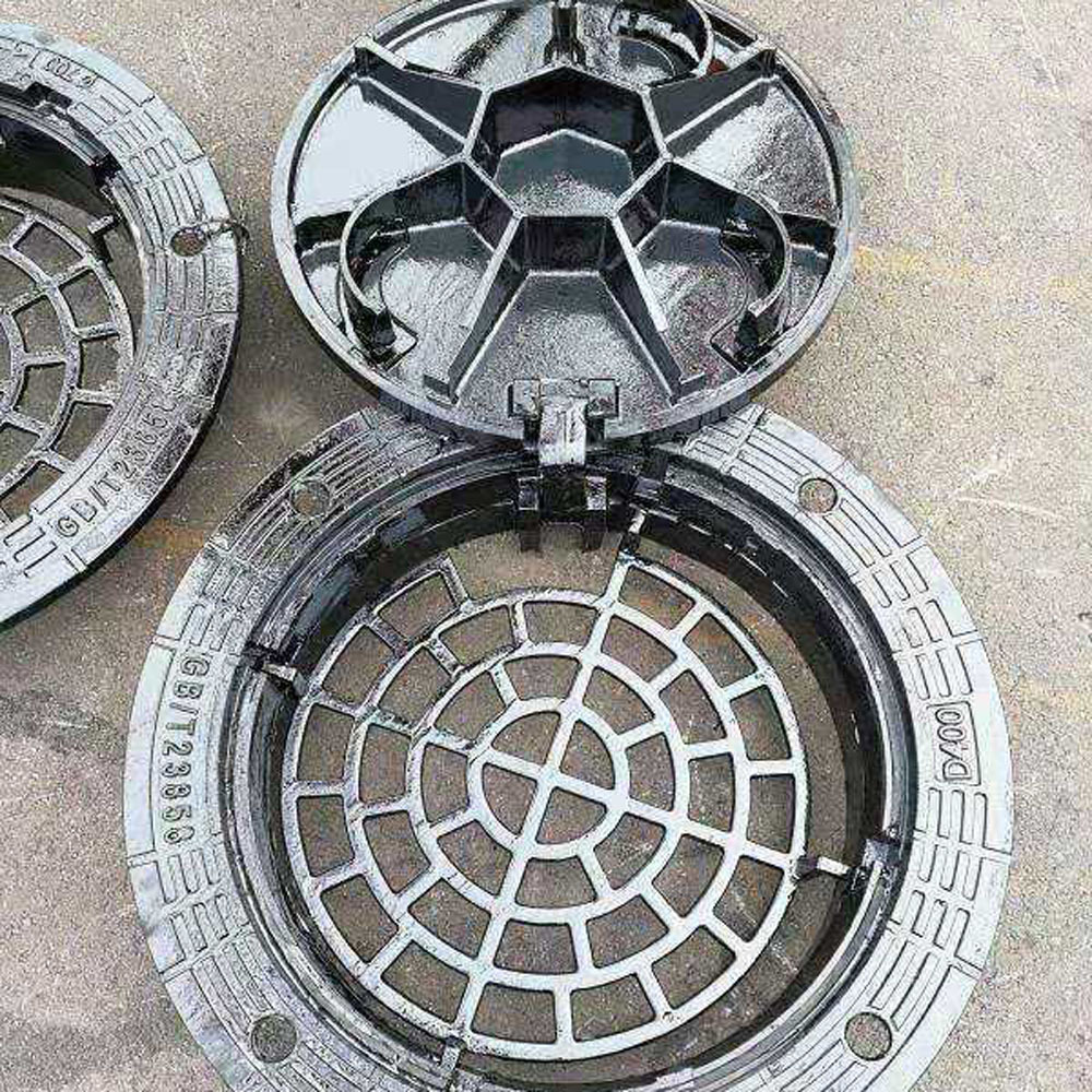 球墨铸铁双层井盖球墨铸铁双层带锁五防井盖球墨双层带锁井盖