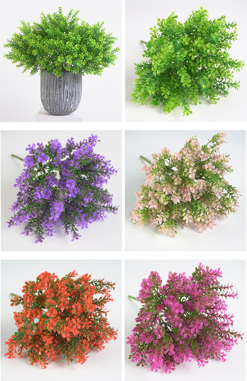 现货26款 塑料仿真植物墙配材波斯草仿真花假花装饰春草尤加利