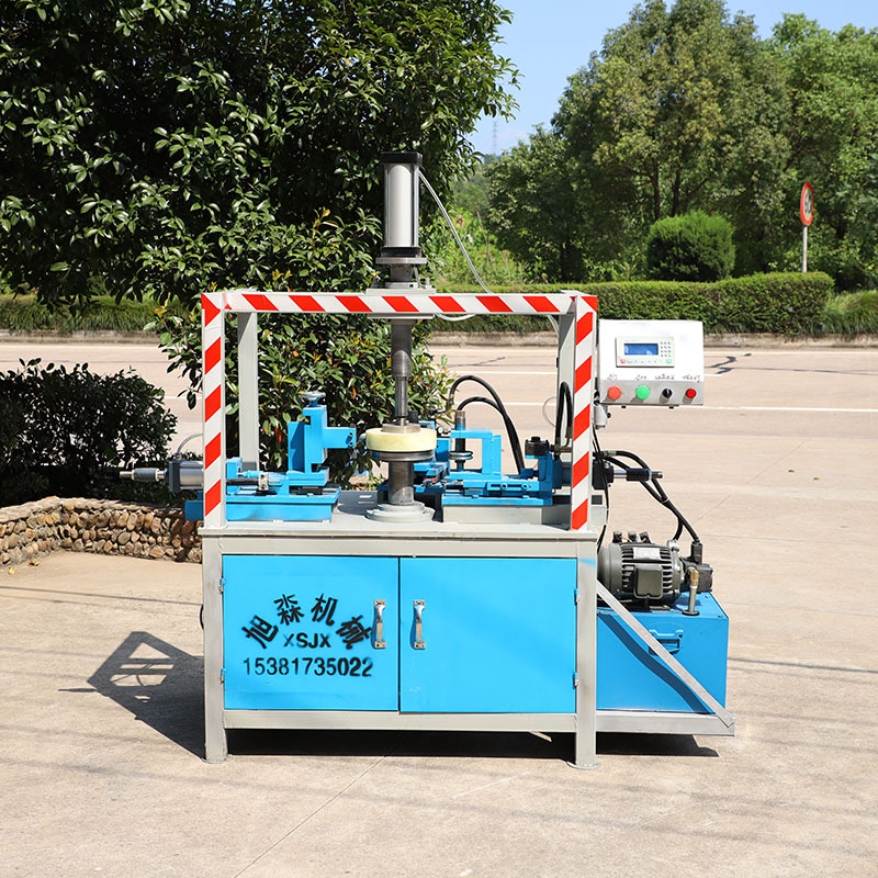 金属圆形拉伸件翻边机 切边修边机 油压圆桶型材自动内卷边设备