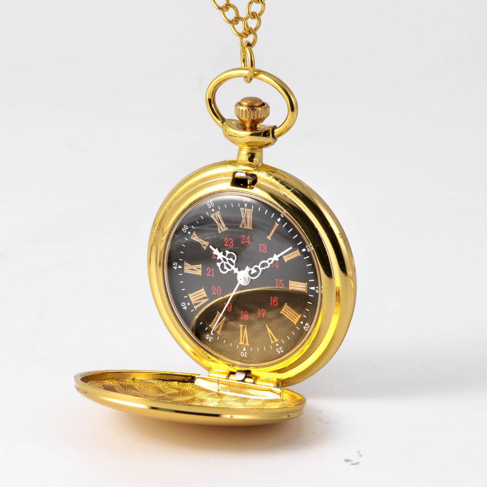 大号怀表金色两面光罗马字面怀表可激光刻字厂家批发8823