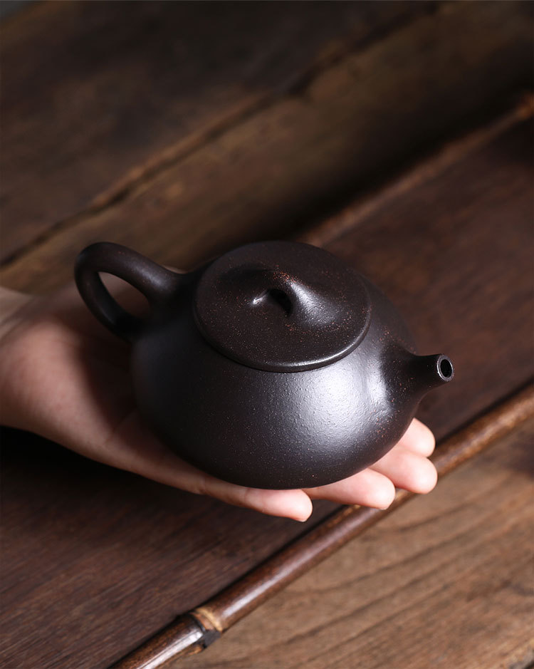 石瓢紫砂壶 宜兴原矿黑金刚名家全手工茶壶茶具厂家直销礼品批发